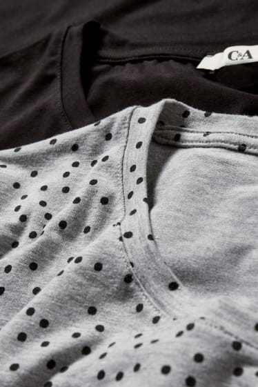Donna - Confezione da 2 - maglia a maniche lunghe - LYCRA® - grigio / nero