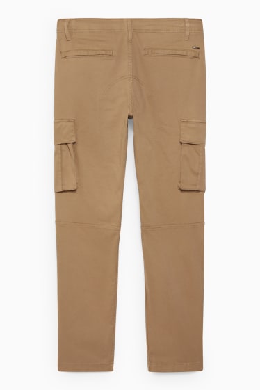 Hommes - Pantalon cargo - tapered fit - Flex - LYCRA® - marron clair