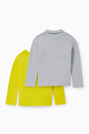 Kinderen: jongens - Set van 2 - Batman - longsleeve en poloshirt - grijs / geel