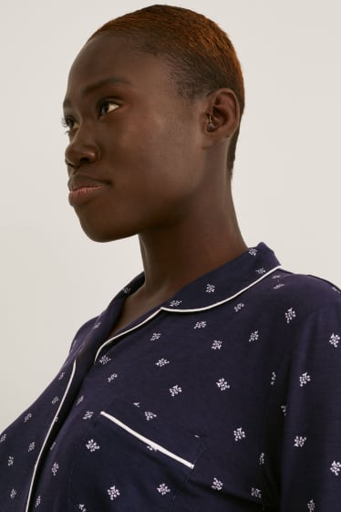 Femmes - Pyjama - avec motif - bleu foncé