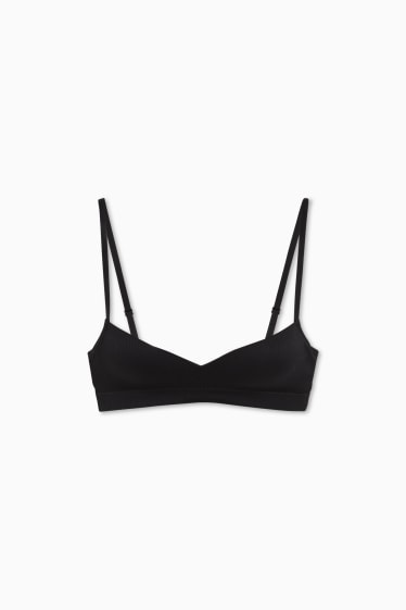 Femmes - Soutien-gorge sans armatures - DEMI - ampliforme - sans coutures - noir