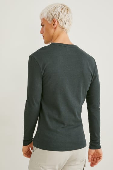 Heren - Longsleeve - donkergroen