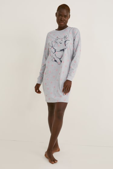 Damen - Bigshirt - gepunktet - Aristocats - hellgrau-melange