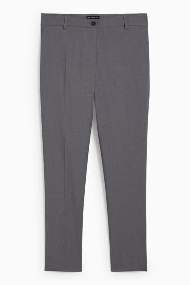 Femmes - Pantalon en toile - mid waist - slim fit - gris chiné