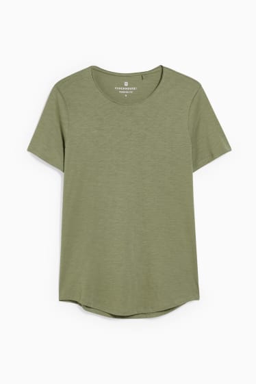 Mężczyźni - CLOCKHOUSE - T-shirt - zielony-melanż