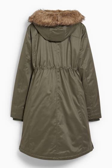 Mujer - Parka premamá con capucha y cubierta para el bebé - invierno - verde