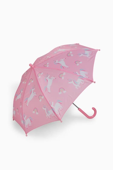 Enfants filles - Licorne - parapluie - rose