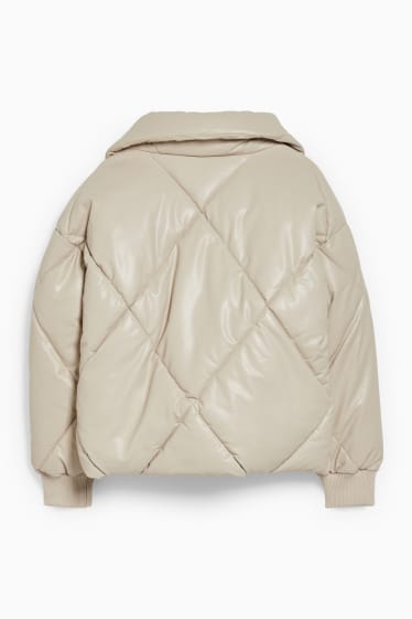 Donna - CLOCKHOUSE - giacca trapuntata - similpelle liscia - beige melange