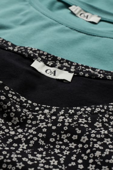 Mujer - Pack de 2 - camisetas de manga larga - LYCRA® - negro / turquesa