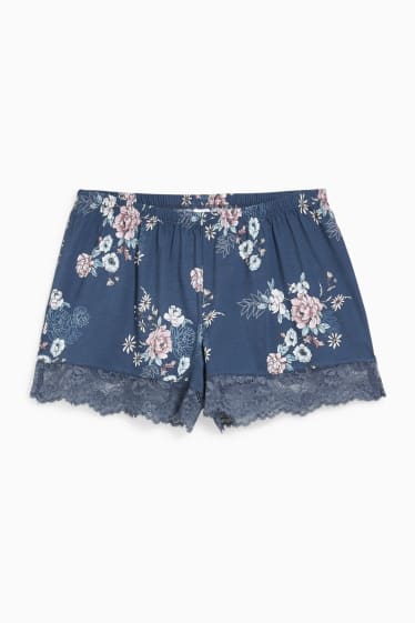 Women - French knickers - floral - dark blue