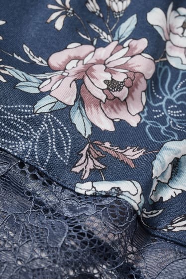 Women - French knickers - floral - dark blue