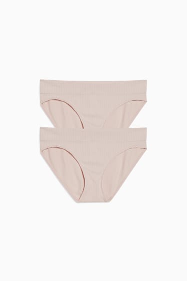 Dames - Set van 2 - slip - naadloos - roze