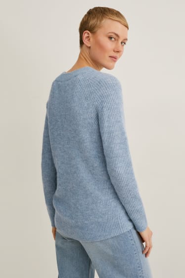 Kobiety - Sweter - niebieski-melanż