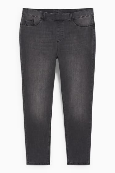 Women - Jegging jeans - mid-rise waist - skinny fit - push-up effect - denim-dark gray
