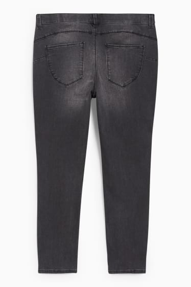 Donna - Jegging jeans - vita media - skinny fit - effetto push-up - jeans grigio scuro