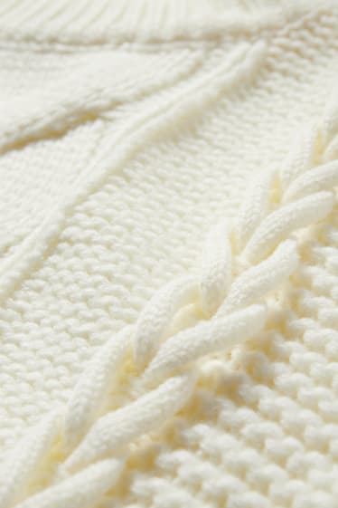 Women - CLOCKHOUSE - jumper - cable knit pattern - white