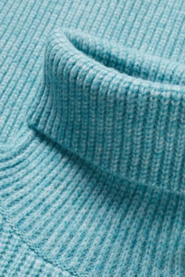 Women - CLOCKHOUSE - polo neck jumper - turquoise