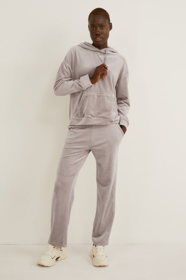 Donna - Pantaloni sportivi basic - grigio