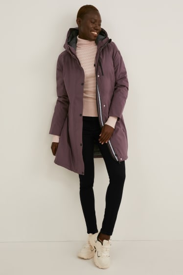 Damen - Regenjacke mit Kapuze - violett