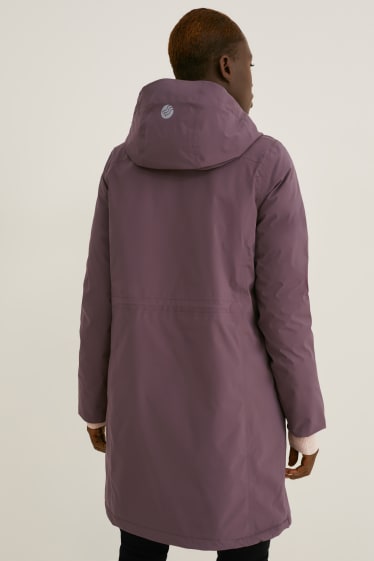 Dámské - Nepromokavá bunda s kapucí - fialová