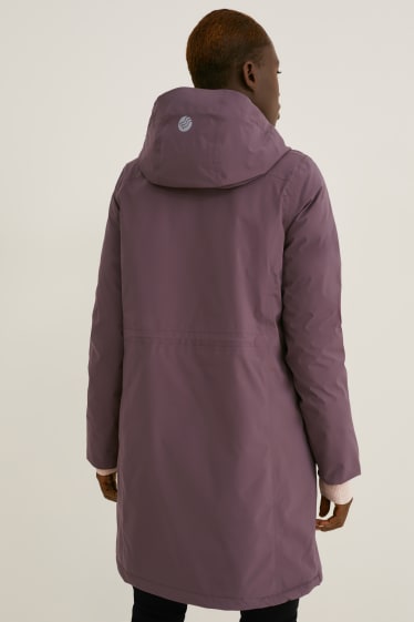 Femmes - Veste imperméable à capuche - violet