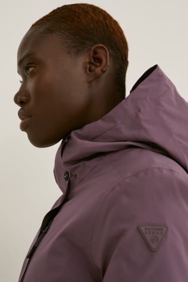 Damen - Regenjacke mit Kapuze - violett