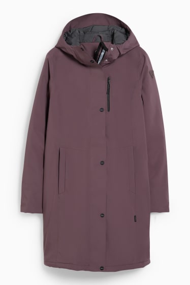 Damen - Regenjacke mit Kapuze - violett