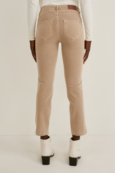 Femei - Pantaloni - slim fit - talie medie - 4 Way Stretch - taupe