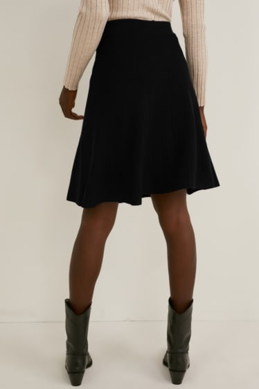 Donna - Gonna in maglia - nero