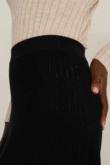 Donna - Gonna in maglia - nero