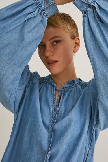 Women - Denim blouse - blue denim