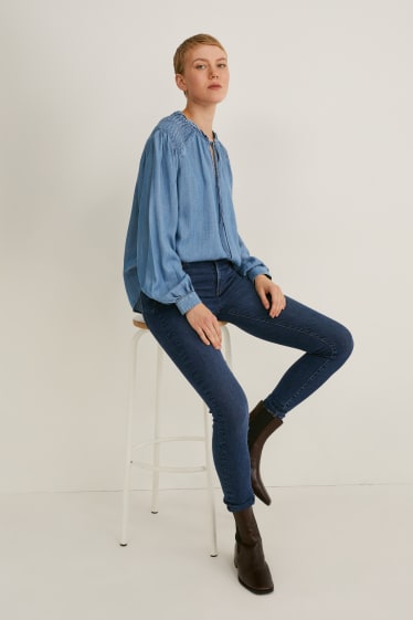 Women - Denim blouse - blue denim