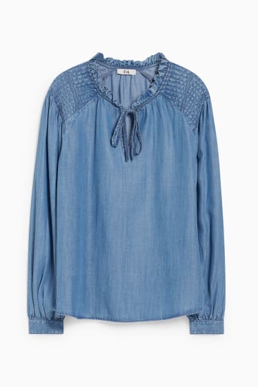 Women - Denim blouse - blue denim