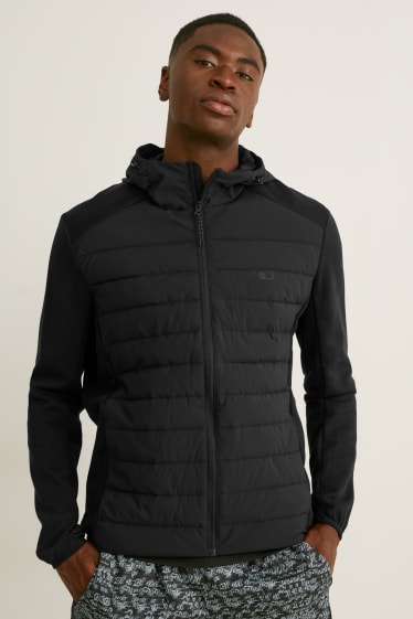 Men - Outdoor jacket with hood  - black