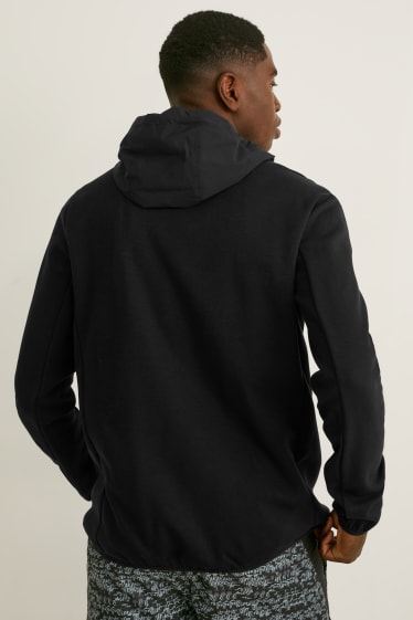 Men - Outdoor jacket with hood  - black