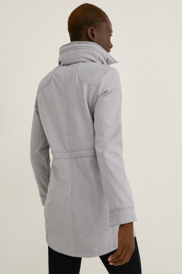 Mujer - Chaqueta softshell con capucha - gris claro jaspeado