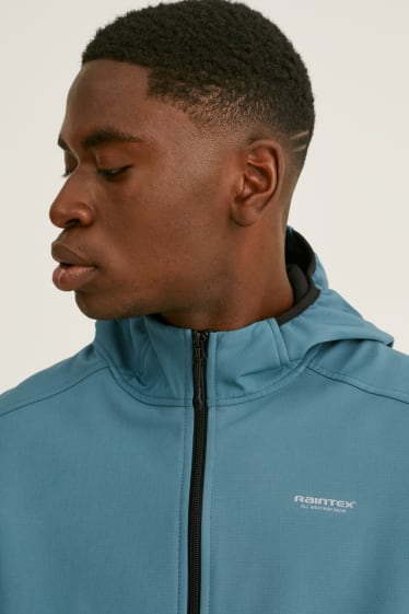 Hommes - Veste softshell à capuche - bleu pétrole