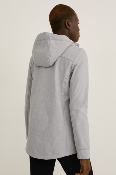Femmes - Veste softshell à capuche - gris clair chiné