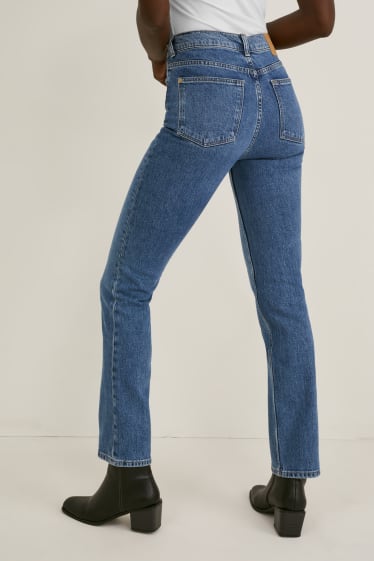 Femmes - Jean de coupe droite - high waist - jean bleu