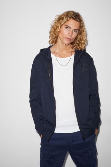 Men - CLOCKHOUSE - zip-through sweatshirt with hood - dark blue