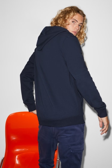 Men - CLOCKHOUSE - zip-through sweatshirt with hood - dark blue