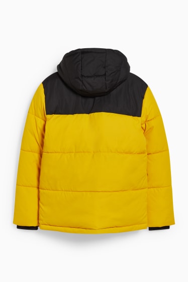 Pánské - CLOCKHOUSE - prošívaná bunda s kapucí - žlutá
