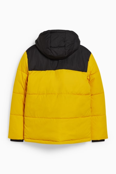 Men - CLOCKHOUSE - quilted jacket with hood - yellow