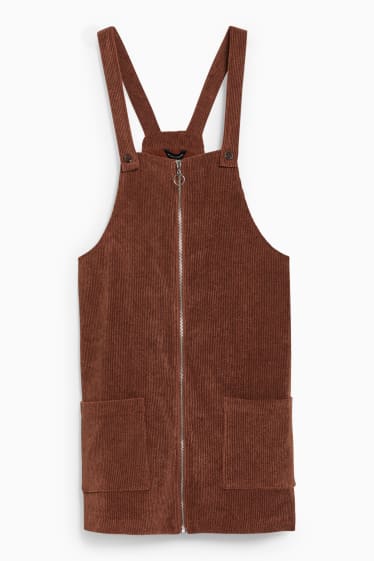 Dames - CLOCKHOUSE - corduroy jurk - bruin