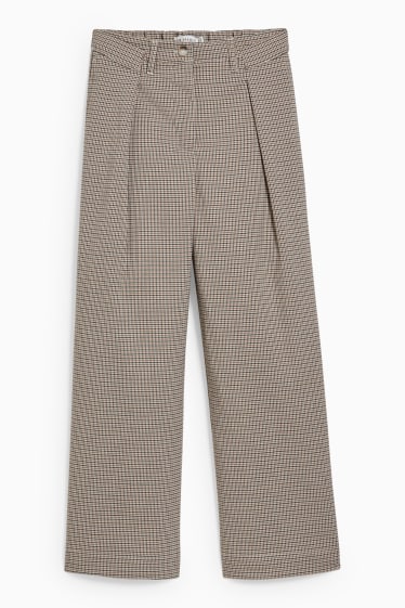 Enfants filles - Pantalon de toile - à carreaux - noir / beige
