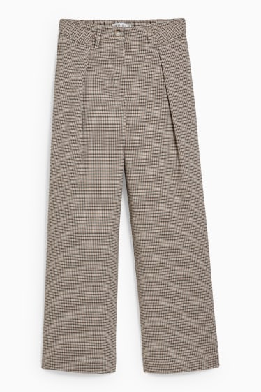 Kinderen - Pantalon - geruit - zwart / beige