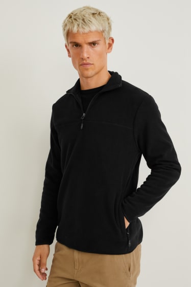 Herren - Fleece-Pullover - schwarz