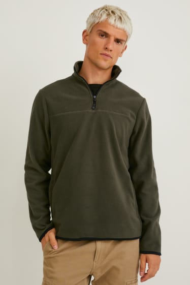 Herren - Fleece-Pullover - dunkelgrün