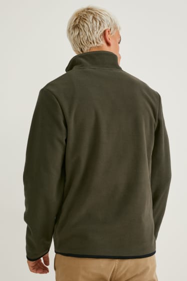 Hommes - Pull en polaire - vert foncé