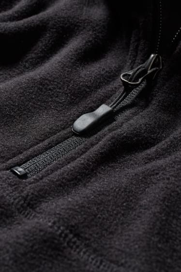 Pánské - Fleecový svetr - černá
